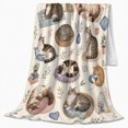 thumbnail image 2 of Whimsical Cat Cottage Watercolor Art, Peaceful Pet Portrait Pattern, Warm Flannel Blanket for Living Room and Bedroom, Cat Lovers Just Because Gift, Pet Lover Home Decor, 2 of 9