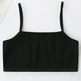 thumbnail image 2 of Cathalem Underwear for Girls Cotton Girls Training Bra - Crop Cami Training Bras for Girls with Adjustable Straps (Black,M), 2 of 4