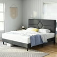 thumbnail image 2 of King Bed Frame, GELBIY King Size Platform Bed with Fabric Upholstered Headboard, Gray, Easy Assembly, No Box Spring Needed, 2 of 5