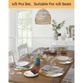 thumbnail image 5 of 15 Inch Round Placemats Set of 6, Brown Geometric Non Slip Heat Insulation PP Table Mats, Watercolor Ombre Modern Abstract Art Washable Place Mats for Kitchen Dining Party Table Decor, 5 of 7