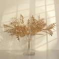 thumbnail image 5 of Efavormart 2 Pack | 21" Metallic Gold Artificial Fern Leaf Branches, Faux Decorative Bouquets, 5 of 10