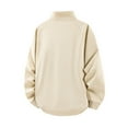 thumbnail image 6 of Men's Thermal Shirt Long Sleeve Button Stand Collar Solid Pullover Top with Pocket Beige 4XL, 6 of 7