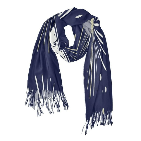 New Year Celebration Pattern Soft Stylish Scarf 86.6''x30.7'' Lightweight and Warm, Breathable