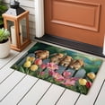 thumbnail image 5 of Rectangle Area Rug 2x3ft, Spring Easter Tulip Flower Rabbit Non-Slip Non-Shedding Floor Mat, Farm Wood Fence Garden Washable Sturdy Carpet for Living Room Bedroom Home Decor, 5 of 9