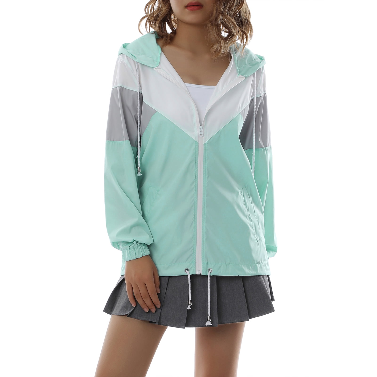 color block windbreaker womens