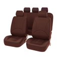 thumbnail image 3 of Luzkey Fundas de asiento de coche de piel sintética, lavables, fundas para asientos delanteros y traseros, protector impermeable clásico para vehículos, SUV, accesorios para coche, color negro, 3 of 6