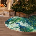 thumbnail image 5 of Sikiie Peacock And Flowers Nativity Christmas Tree Skirt, Jesus Christian Winter Holiday Tree Mat Decoration(30-48IN)36", 5 of 6