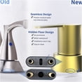thumbnail image 2 of JERFIT Modern 2-Handle Centerset Bathroom Sink Faucet in Brushed Gold, 8.26" High for 3-Hole Deck Mount Installation, 2 of 6