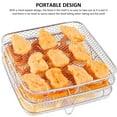 thumbnail image 3 of Qenwkxz Air Fryer Racks Three Layer Stackable Dehydrator Racks Stainless Steel Square Air Fryer Basket Tray Air Fryer Accessories Fit for 5.8QT COSORI Air Fryer and 7.5L-8L Square Air Fryer, 3 of 8