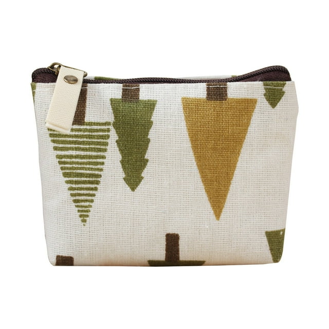 Small Canvas Purse - Zipper Change Purse, Durable, Cute Design, Portable for Storage