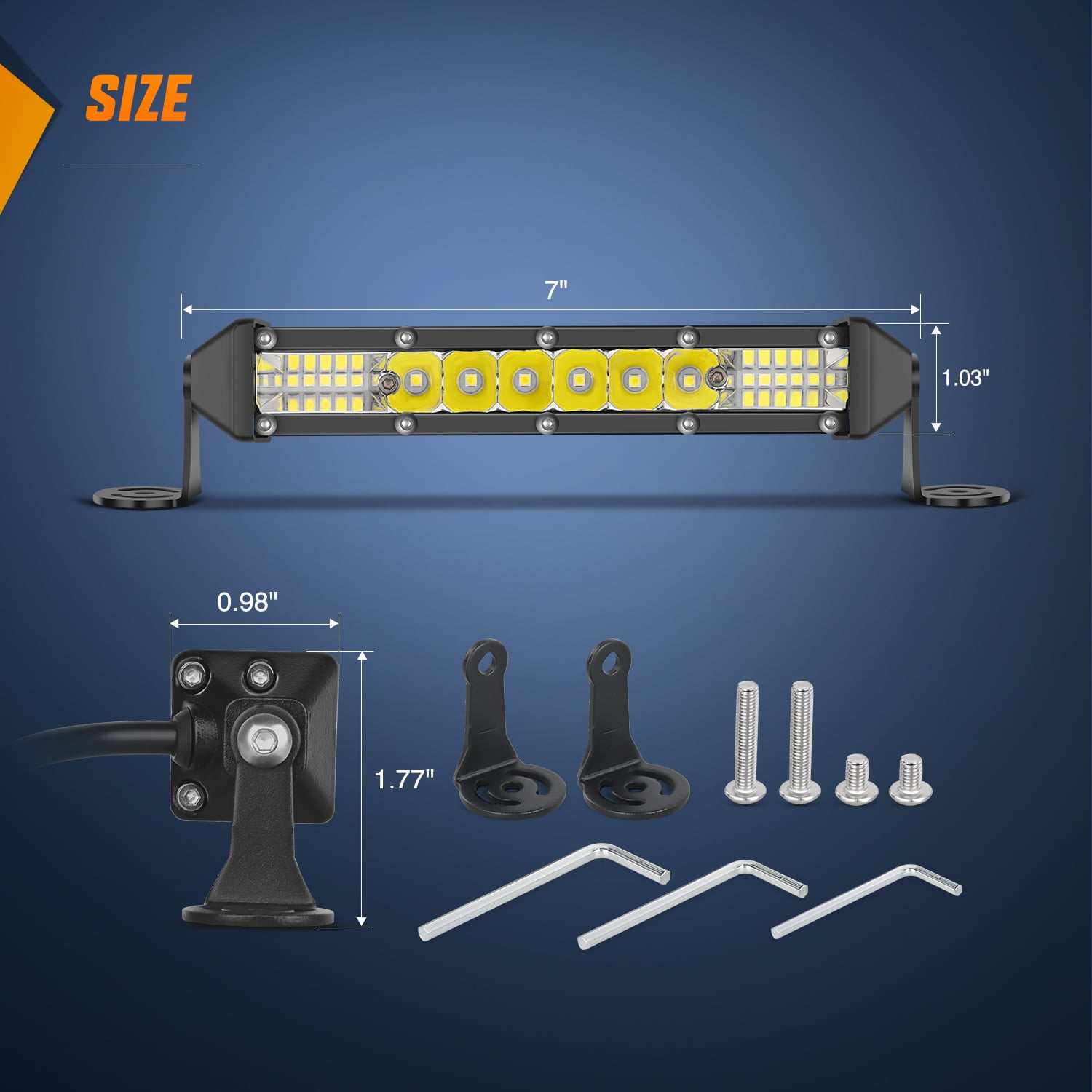 Nilight Slim LED Light Bar 2Pcs 7 Inch 16LED Single Row Spot Flood Combo Fog Light Driving Light Work Light Roof Bumper Lamp Offroad Light for 4x4 Trucks SUV ATV UTV