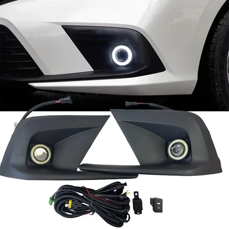 LED Projector Fog Light DRL Halo Angel Eye w/Wiring ＆Bezel For Honda Civic 22-24