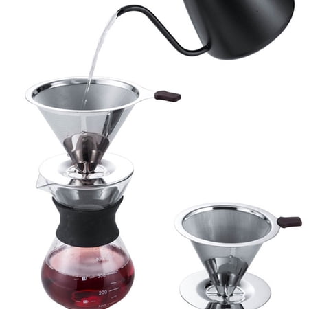Stainless Steel Coffee Funnel Dripper Mesh Reusable ...