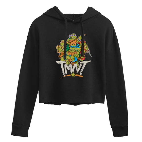 Teenage Mutant Ninja Turtles - Rebel Road Group - Juniors Cropped Pullover Hoodie