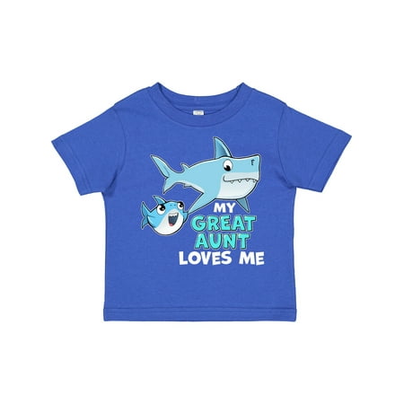 

Inktastic My Great Aunt Loves Me with Cute Sharks Gift Toddler Boy or Toddler Girl T-Shirt