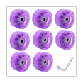 thumbnail image 1 of Patins à Roulettes 8 Pcs 32 X 58Mm 82A avec Roulements, pour Usage Intérieur Ou Extérieur, avec Clé pour Retrait de Roue Violet, 1 of 5