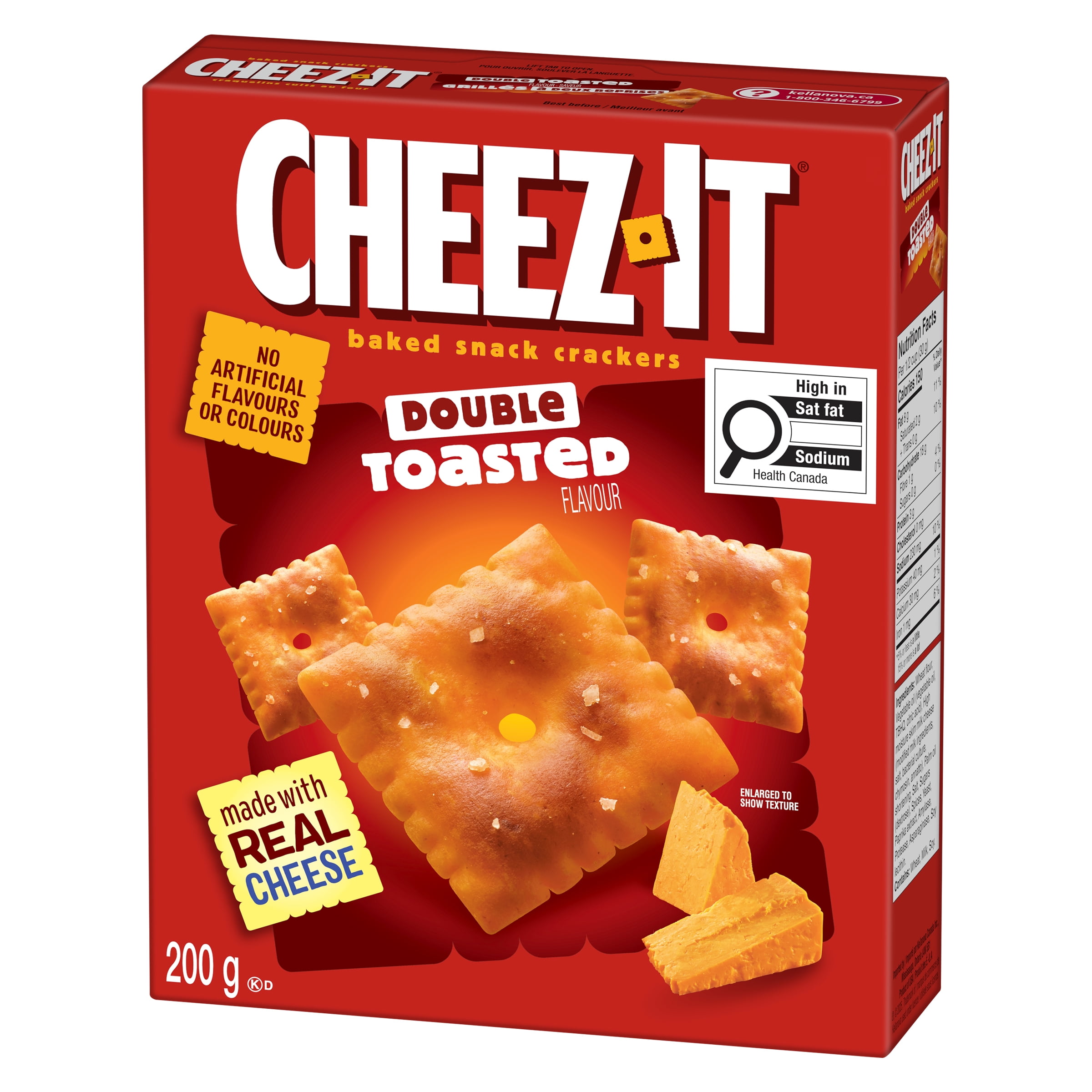 Cheez-It* Baked Snack Crackers Double Toasted Flavour 200 g, Perfect for game time, party spreads, lunches, evening snacking and more - the cheesy options are endless.