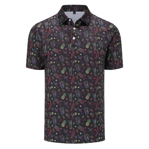 CONZONE Men's Polo Shirt Short Sleeve Casual Polo Shirts For Men Graphic Collared Cozy Summer Golf Shirts