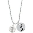 thumbnail image 1 of Delight Jewelry Thank You for Raising the Woman of my Dreams Silvertone Script Initial Disc - J - Charm Necklace, 20"+3", 1 of 4