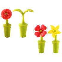 Soimiss Silicone Bottle Cap Flower Shape Sealing Caps Assorted Color 4Pcs
