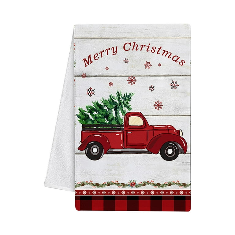 D-groee Christmas Kitchen Towels, Christmas Dish Towels and Dishcloths for Kitchen, Funny Christmas Towels, Christmas Tree Decorative Hand Towel, Cute