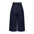 thumbnail image 4 of Womens Capris Clearance Wide Leg Pants Relaxed Loose High Waist Bib Pants Coverall Cropped Pants Jogger Scrub Pants for Women ,Blue,3Xl, 4 of 4