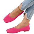 thumbnail image 2 of Domuza Women's Square Toe Knitted Flats Comfortable Softsole Slip On Ballet Flats summer Lightweight Casual Walking Work Shoes Hot Pink 8（EU-40）, 2 of 5