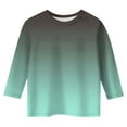 thumbnail image 3 of LUOGENLI Spring T Shirts Valentine's Day for Girls St. Patrick's Day 12-14 Years Girls's Gradient Printed Fashionable Versatile Round Neck 3/4 Quarter Sleeve Casual T Shirt Top Green 5-6 Years, 3 of 4