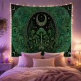 thumbnail image 2 of Mushrooms and Crescent Moon in Ferns, Mystical Illustration for Nature Lovers, Enchanted Forest Decor, Housewarming Gift Tapestry Wall Hanging for Bedroom and Living Room, 2 of 7