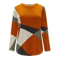 thumbnail image 5 of FAIWAD Women's Long Sleeve Tunic Tops Round Neck Color Block Plus Size Comfy Pullover Tops, 5 of 5