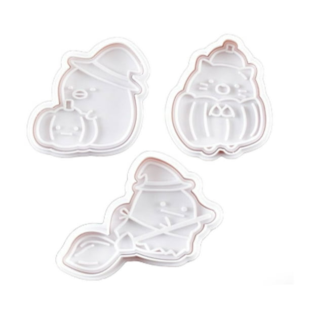 Molde de troquel de Halloween Ounissouiy 3 piezas Fondant pastel Chocolate galleta herramienta para hornear Tipo 1