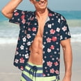 thumbnail image 7 of Pofeuu Cherry Blossoms Print Hawaiian Shirt for Men Sleeves Casual Button Down Summer Beach Dress Shirts T-Shirts,Small, 7 of 7