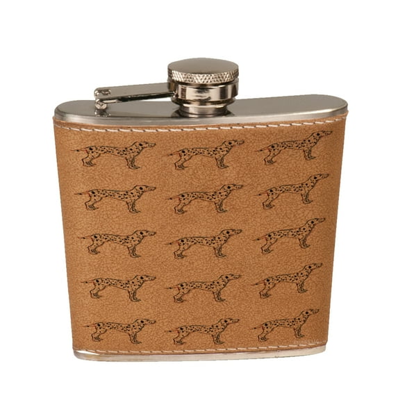 KuzmarK 6 oz. Leather Pocket Hip Liquor Flask - Dalmation Dog