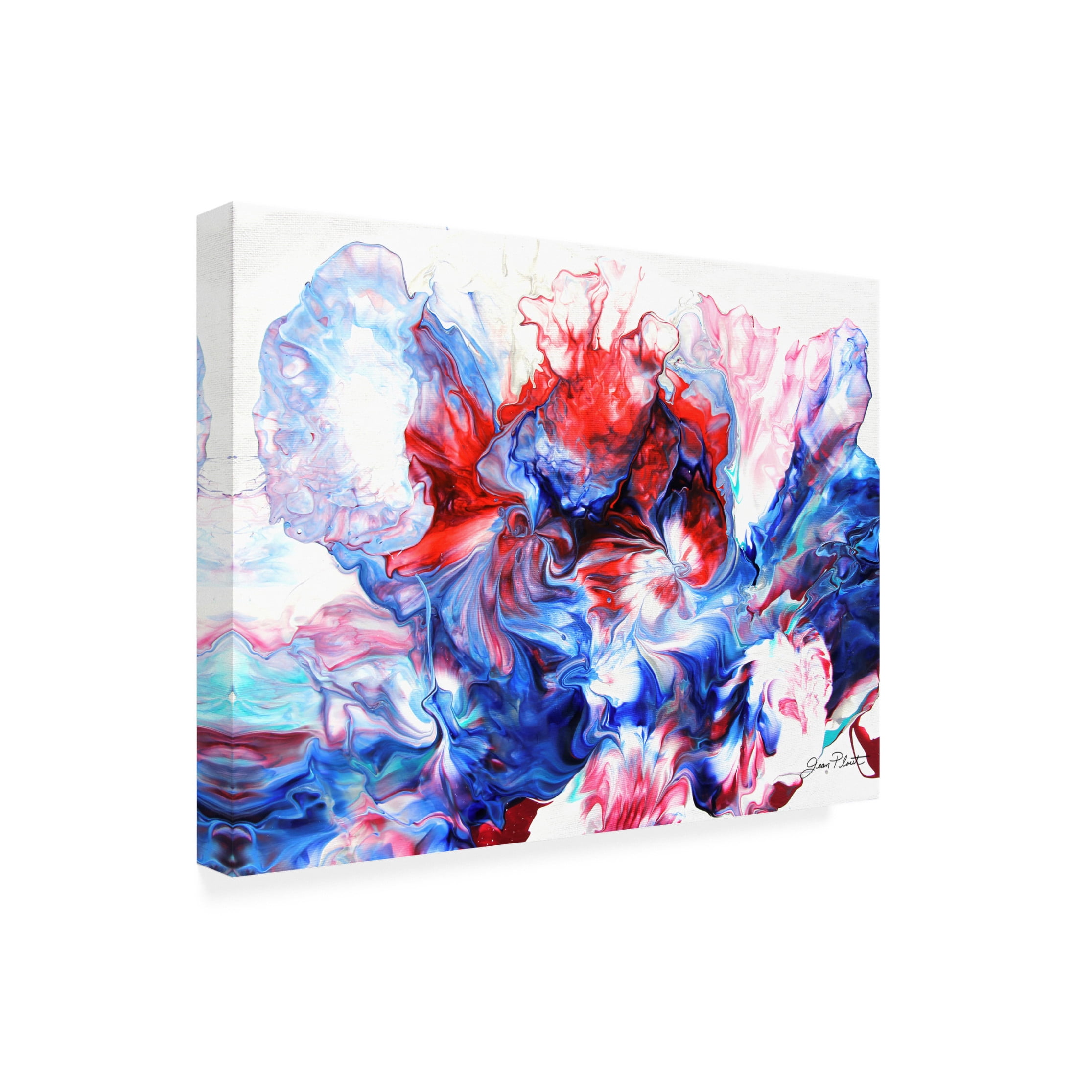 Canvas Wall Art - Jean Plout 'Abstract Pouring I' Wall Art for Living Room, Bedroom, or Office Décor by Trademark Fine Art - 19 x 14 Inches