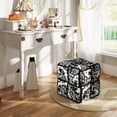 thumbnail image 6 of 15" Modern Cross Weave Black Modern Home Chair Compact Size Easy Mobility Linen Fabric, 6 of 7