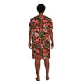 thumbnail image 3 of Terra & Sky Women's Plus Size Ruched Shoulder Knit Dress, 3 of 5