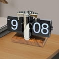 thumbnail image 3 of Tnarru Flip Desk Clock Mechanical Flip Clock Multifunctional Decor Creative Table Clock Automatic Page Turning Clock for Home Office Stainless Steel 12h, 3 of 6