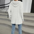 thumbnail image 5 of Plain Pullover Hoodies for Women 2025 Fall Winter Long Sleeve Button Ribbed Hooded Sweatshirt Pullover Tops, 5 of 8