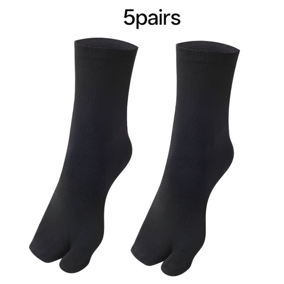 TELOLY 5 Pairs Fashion Japanese Style Tabi Toe Socks for Men Women Summer Fiber Two Finger Socks Kimono Flip Flop Sandal Split Tabi Toe Sock
