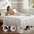 thumbnail image 6 of Luxury Tencel & Viscose Derived from  Sheet Set Deep Pocket Cooling for Hot Sleepers Silky Smooth  Breathable Bedding, 1 Year Quality Promise (White, ), 6 of 6