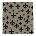 thumbnail image 2 of Ambesonne Fleur De Lis Shower Curtain, Lily Pattern Retro Art, 69"Wx70"L, Cocoa Black, 2 of 4