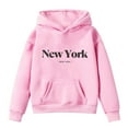 thumbnail image 4 of GBSYEWXS Little Girls Hoodies Long Sleeve Hooded Letter Print Tops Relaxed Fit Casual Sweatshirt Size 3-4 Years Pink, 4 of 4