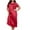 Wine, variant on Maean Womens Plus Size Nightgowns Satin Silky Sleepwear Nightdress Lace Short Sleeve Lounge Nightshirts