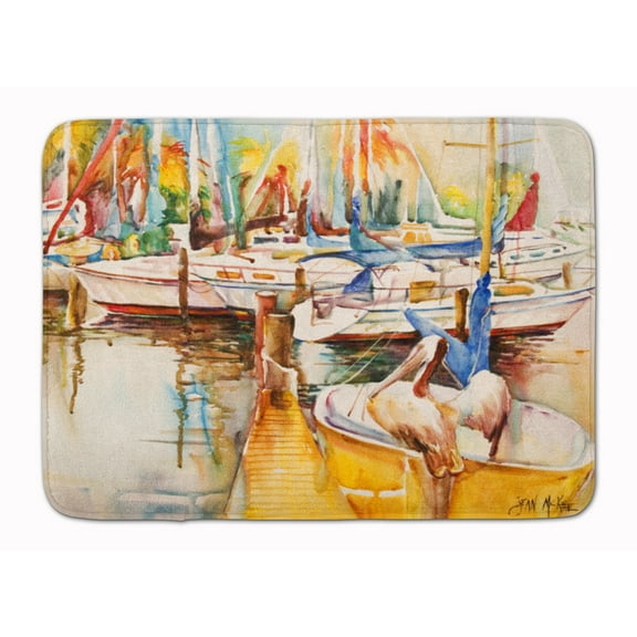 Carolines Treasures JMK1042RUG Sailboat with Pelican Golden Days Machine Washable Memory Foam Mat 19 X 27" multicolor