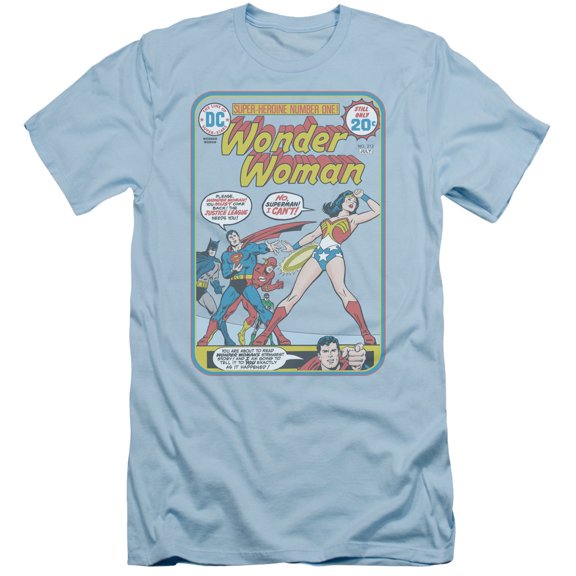 JLA Justice League Ww #212 Cover S/S Adult 30/1 T-Shirt Light Blue