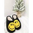 thumbnail image 3 of PacificPlex Womens Smiley Smile Slippers Plush Happy Face (5-6, Black), 3 of 8