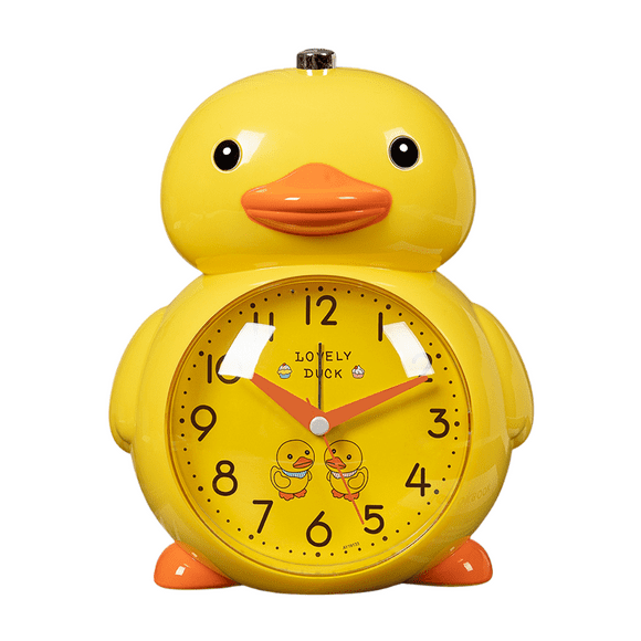 Despertador encantador con forma de pato para niños que cantan con alarma