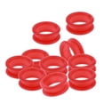 thumbnail image 1 of Vogacara 10x Tijeras de peluquero Tijeras Anillo de dedo Empuñaduras Insertos Rosa roja plantillas de cejas Rojo 10 piezas, 1 of 1