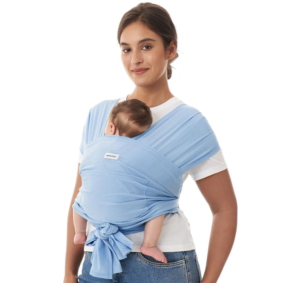 Momcozy Fular Bebé Elastico Portabebé Ergonomico Canguro para Bebés 3,6 a 15,8 kg, Tejido Refrescante de Malla de Aire