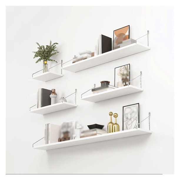 Estantes montados en la pared de 5 piezas, particiones decorativas de pared, estanterías sin agujeros en la pared, estantes de almacenamiento, estantes de almacenamiento de pared
